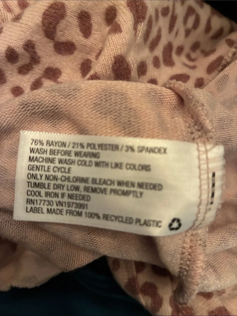 Colsie Womens Pajama Top XL Pink Leopard Print Sleep Tank New Lounge Cami